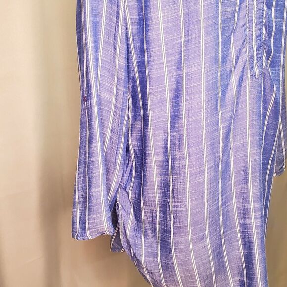 JENNIFER & GRACE, Beach Tunic  blue with white stripes size L - Picture 2 of 13